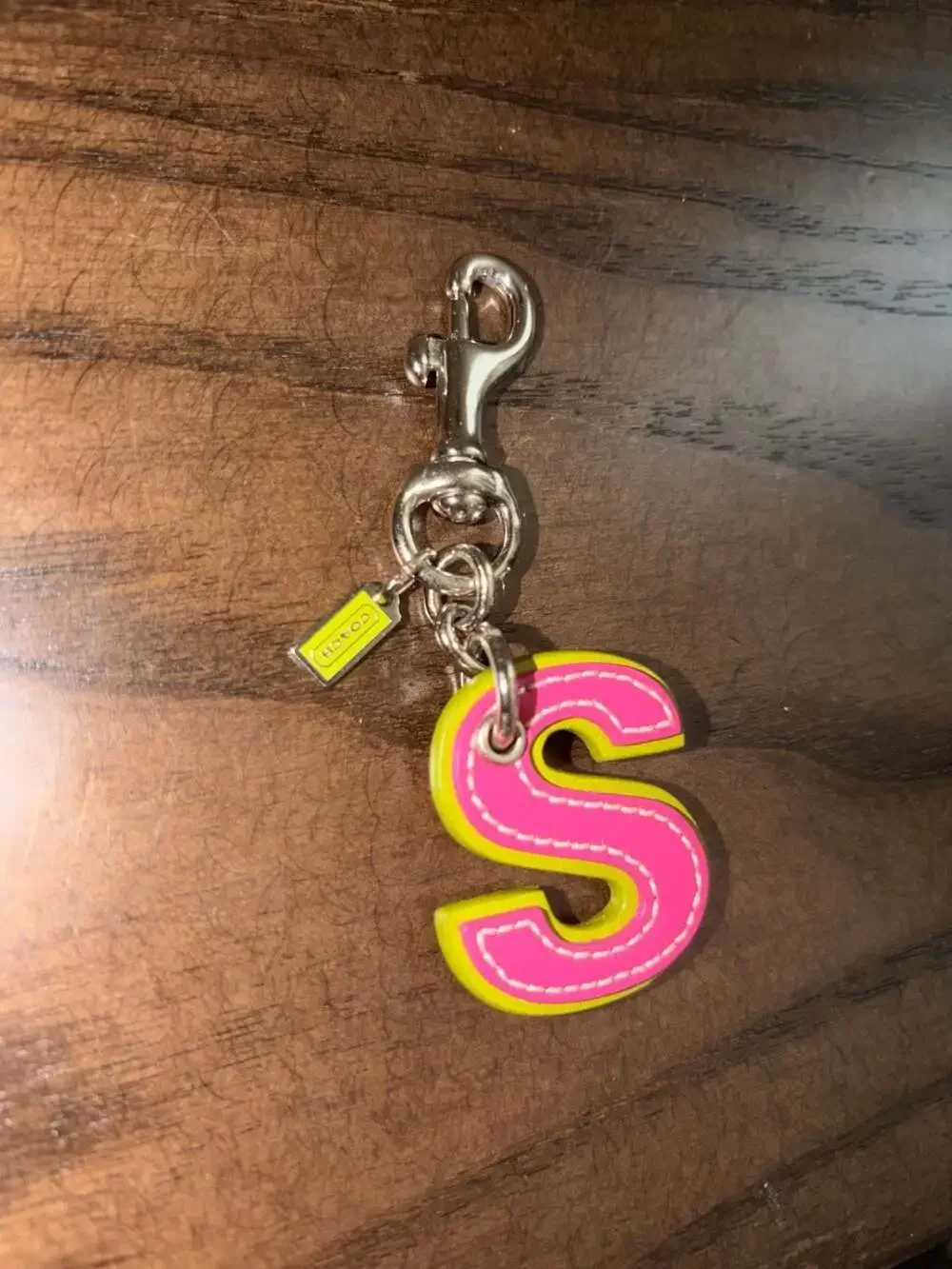 Coach Leather Alphabet Bag Charm Letter S
